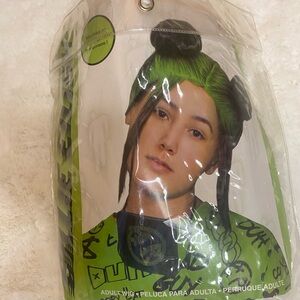 Billie Eilish Costume Wig – Neon Green & Black Double Buns Cosplay